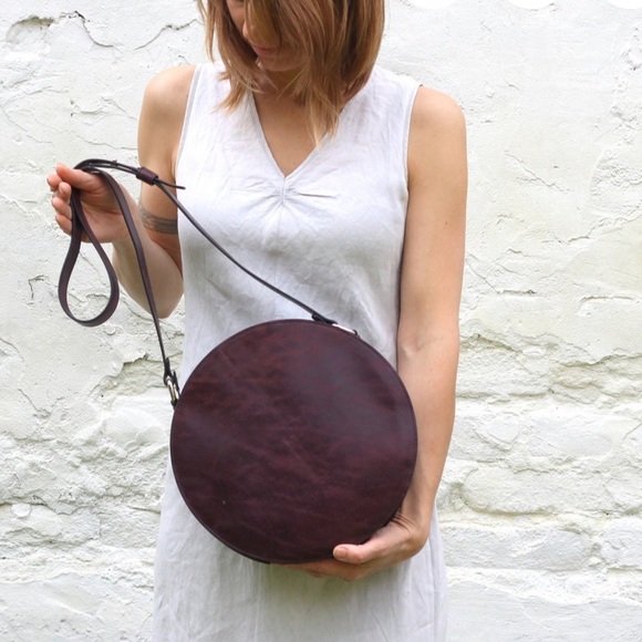 Leather Crossbody Round Bag - Picture 5 of 7